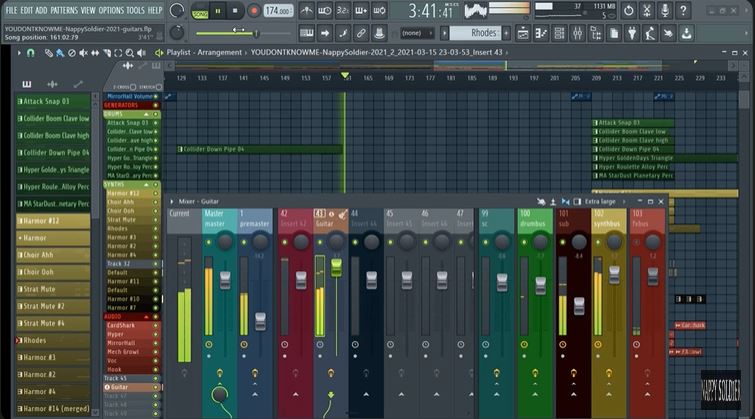 Drum&Bass - Live Rock Guitar track added Fl Studio Music production session